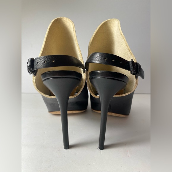 Balenciaga open toe slingback sandals heels black 37 7 - Picture 9 of 9